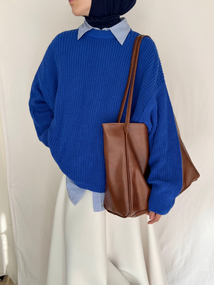 MEGAN Taba Suni Deri Shopper Çanta