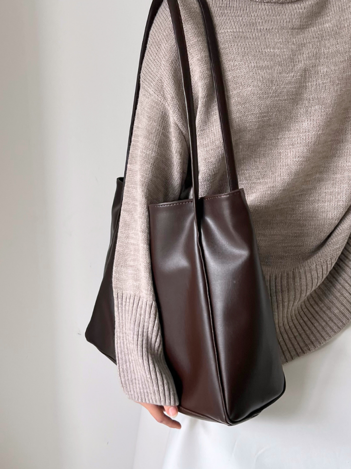 MEGAN Kahve Suni Deri Shopper Çanta