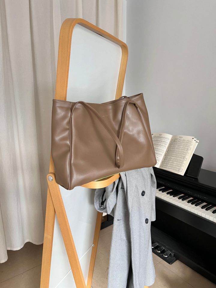MEGAN Vizon Suni Deri Shopper Çanta