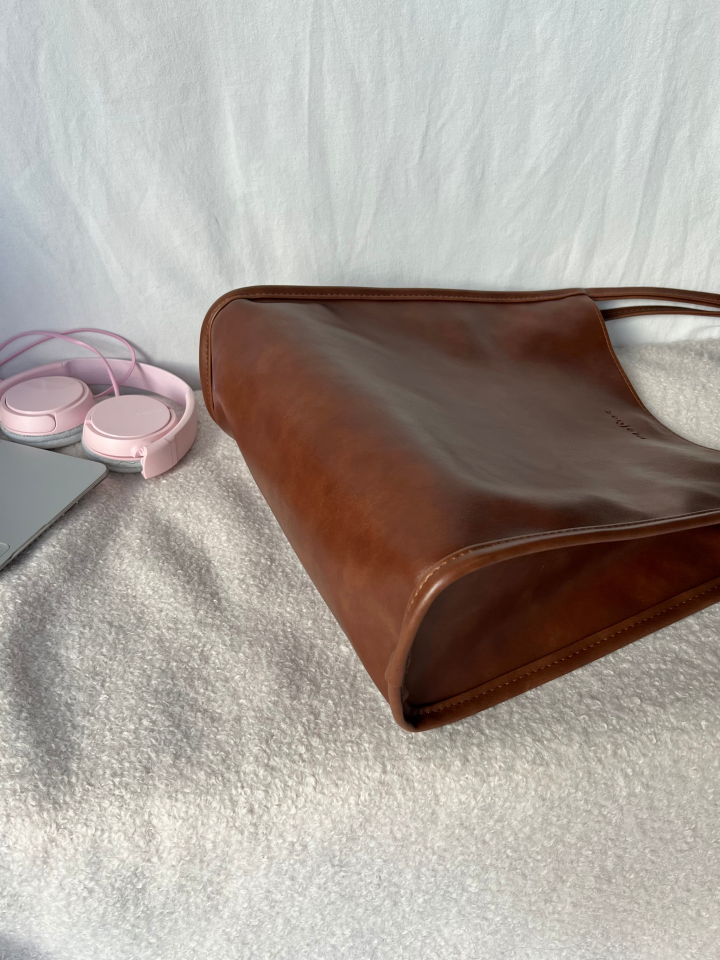 ELENORE Taba Orta Boy Deri Tote Çanta