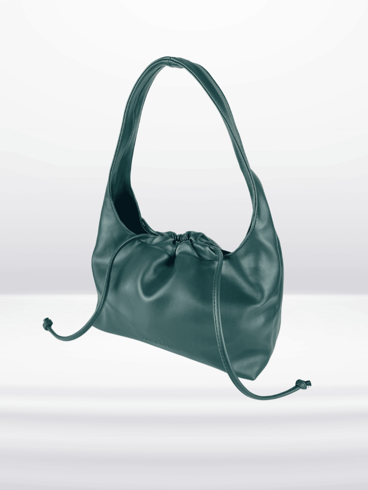 MUVA Büzgülü Omuz ve El Çantası Petrol Yeşili (Outlet)