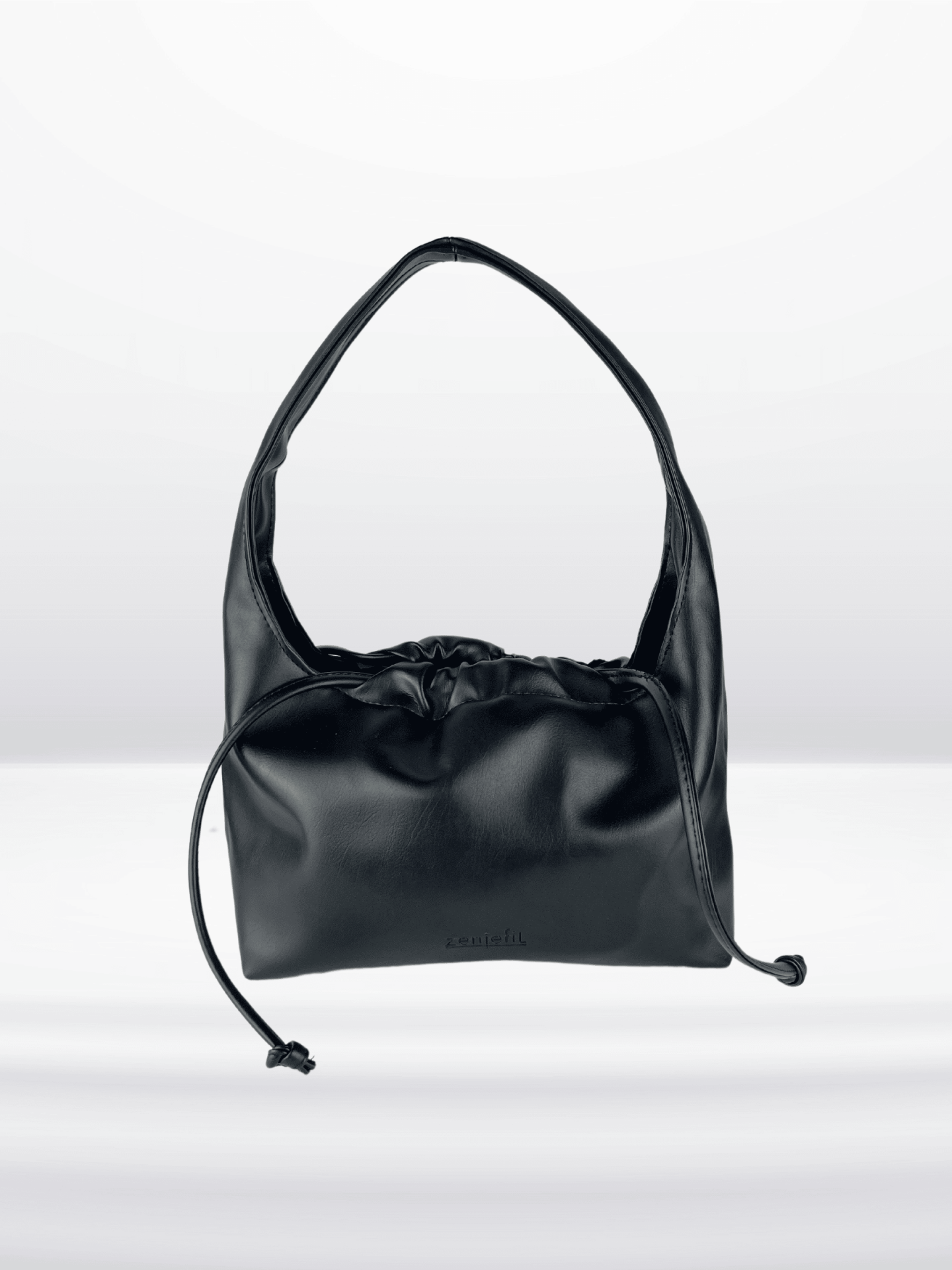 MUVA Büzgülü Omuz ve El Çantası Siyah (Outlet)