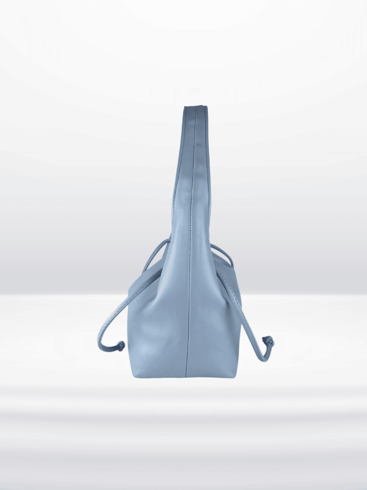 MUVA Büzgülü Omuz ve El Çantası Mavi (Outlet)