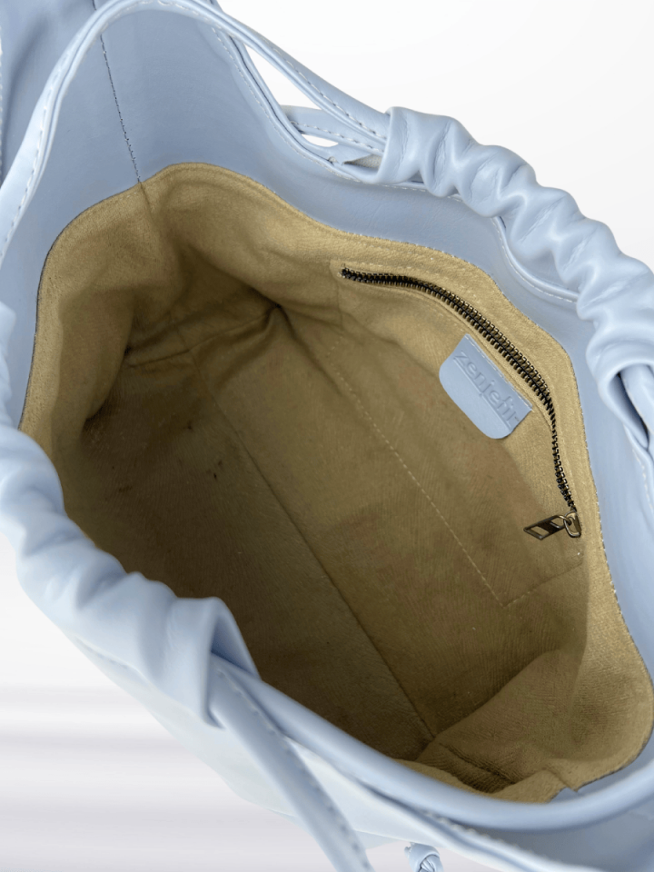 MUVA Büzgülü Omuz ve El Çantası Mavi (Outlet)