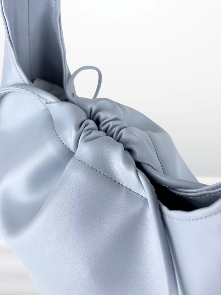 MUVA Büzgülü Omuz ve El Çantası Mavi (Outlet)