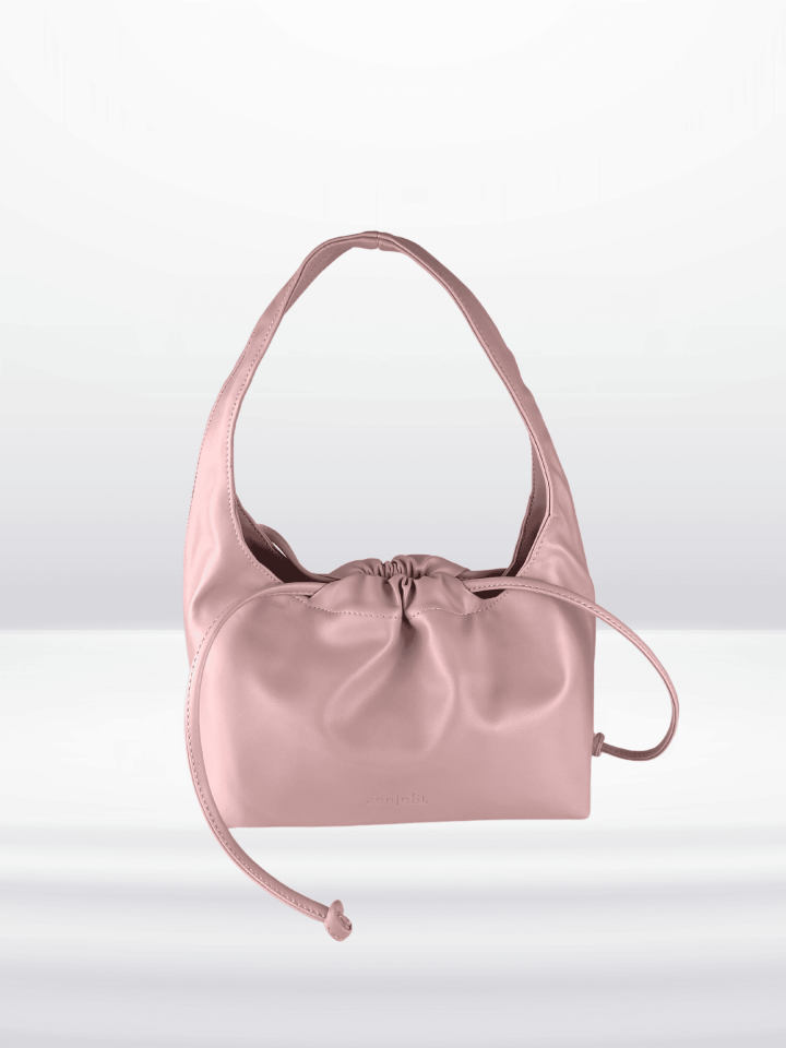 MUVA Büzgülü Omuz ve El Çantası Pembe