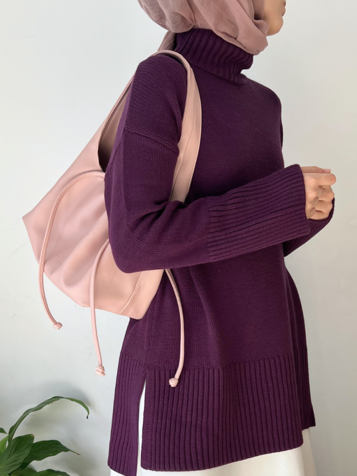 MUVA Büzgülü Omuz ve El Çantası Pembe