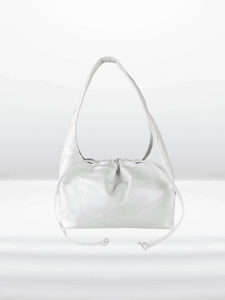 MUVA Büzgülü Omuz ve El Çantası Beyaz (Outlet)