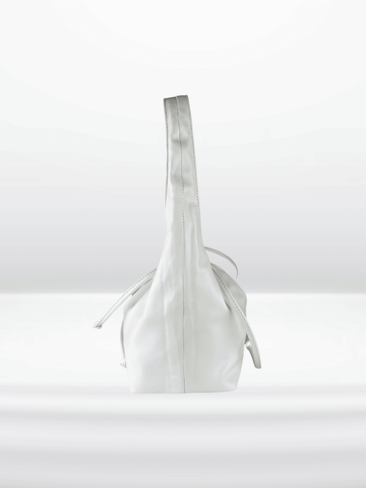 MUVA Büzgülü Omuz ve El Çantası Beyaz (Outlet)