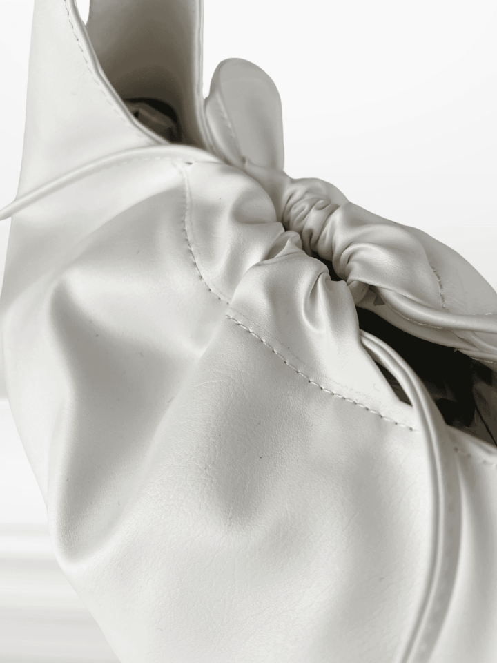 MUVA Büzgülü Omuz ve El Çantası Beyaz (Outlet)