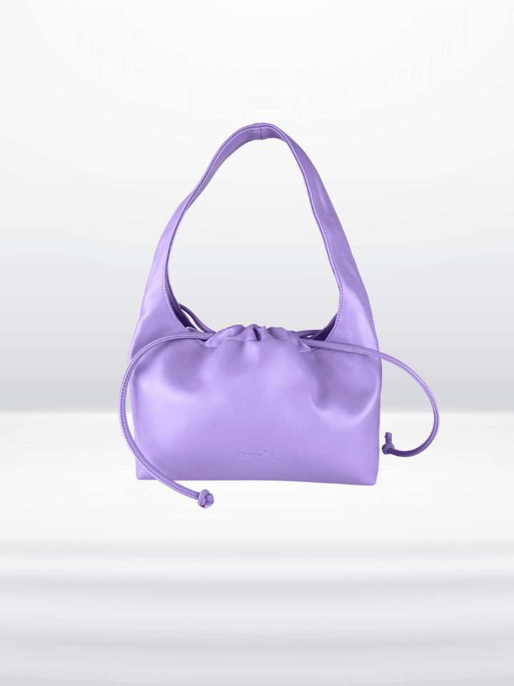MUVA Büzgülü Omuz ve El Çantası Lila (Outlet)