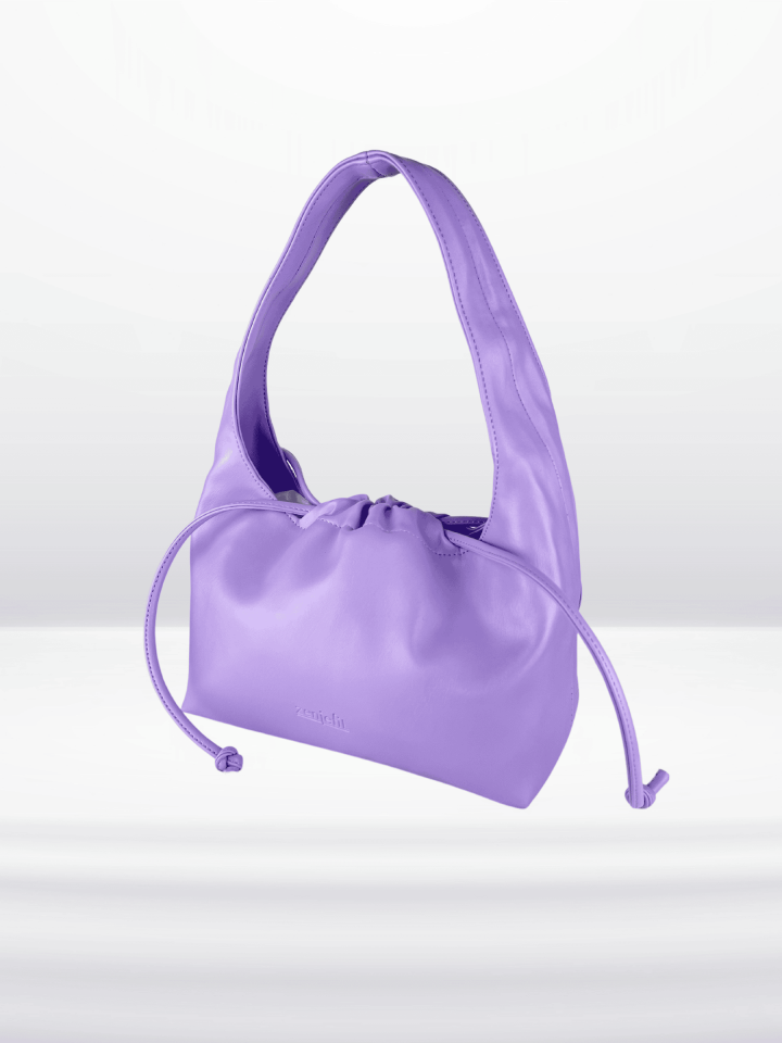 MUVA Büzgülü Omuz ve El Çantası Lila (Outlet)