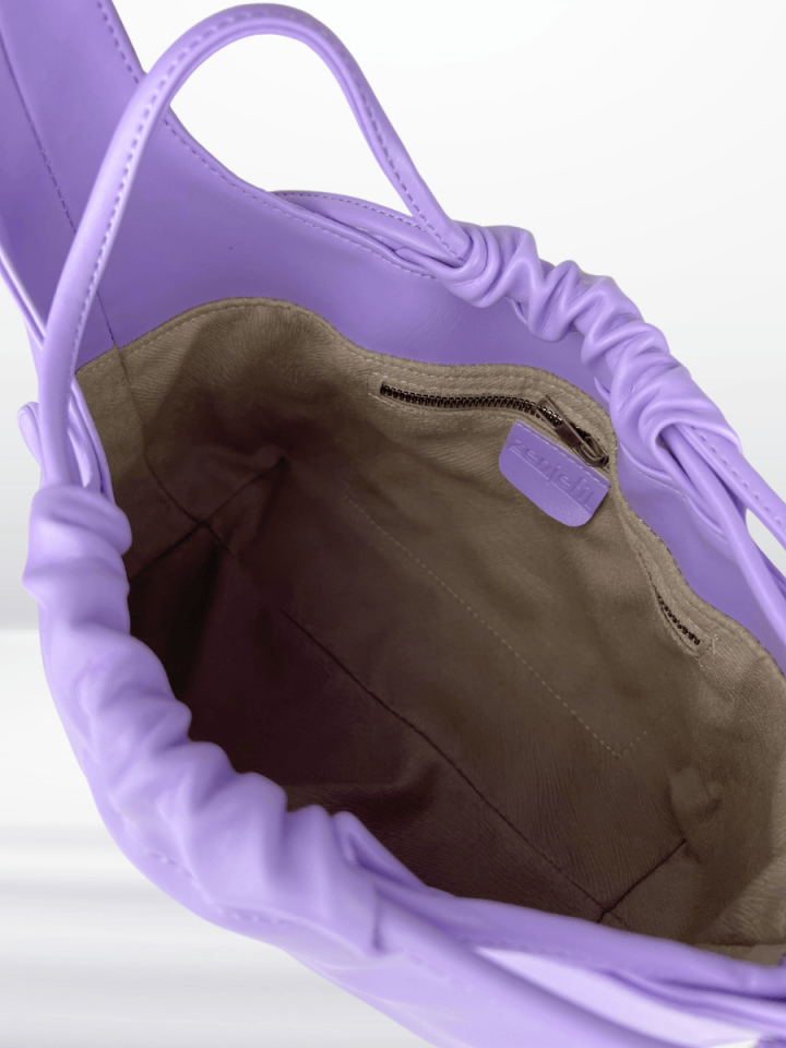 MUVA Büzgülü Omuz ve El Çantası Lila (Outlet)