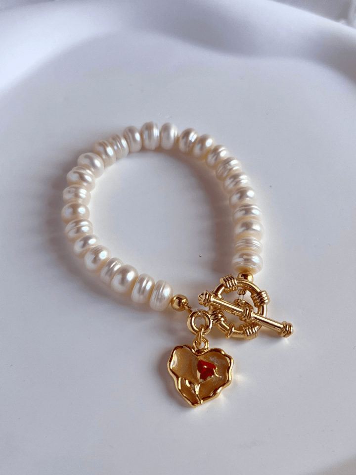 Rose Love Gerçek İnci Bileklik