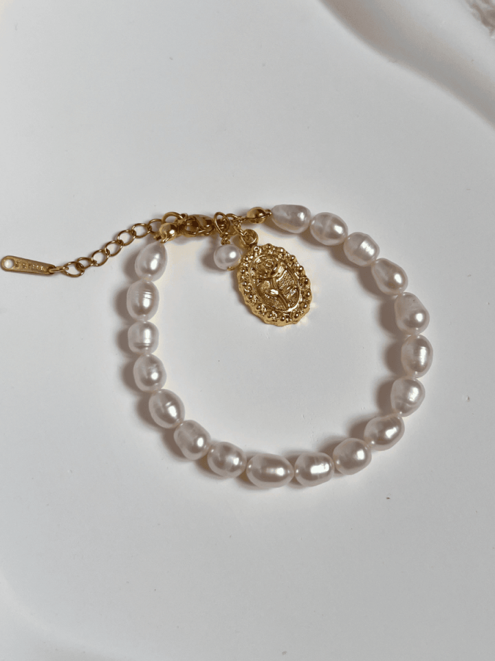 Golden Rose Gerçek İnci Bileklik