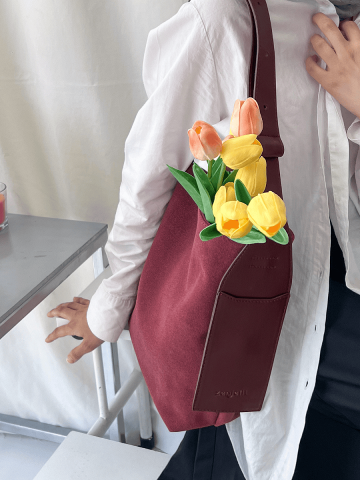 Rubby Bordo Süet Omuz ve Çapraz Çanta (Outlet)