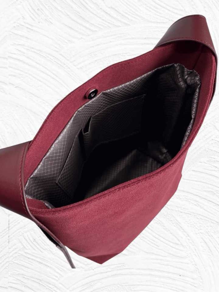 Rubby Bordo Süet Omuz ve Çapraz Çanta (Outlet)