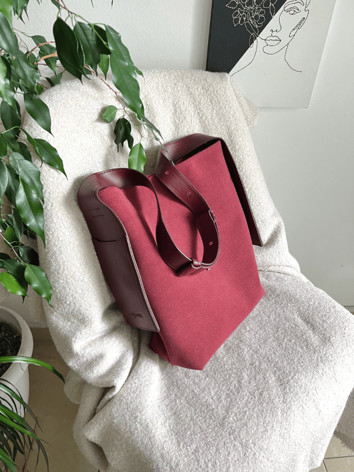 Rubby Bordo Süet Omuz ve Çapraz Çanta (Outlet)