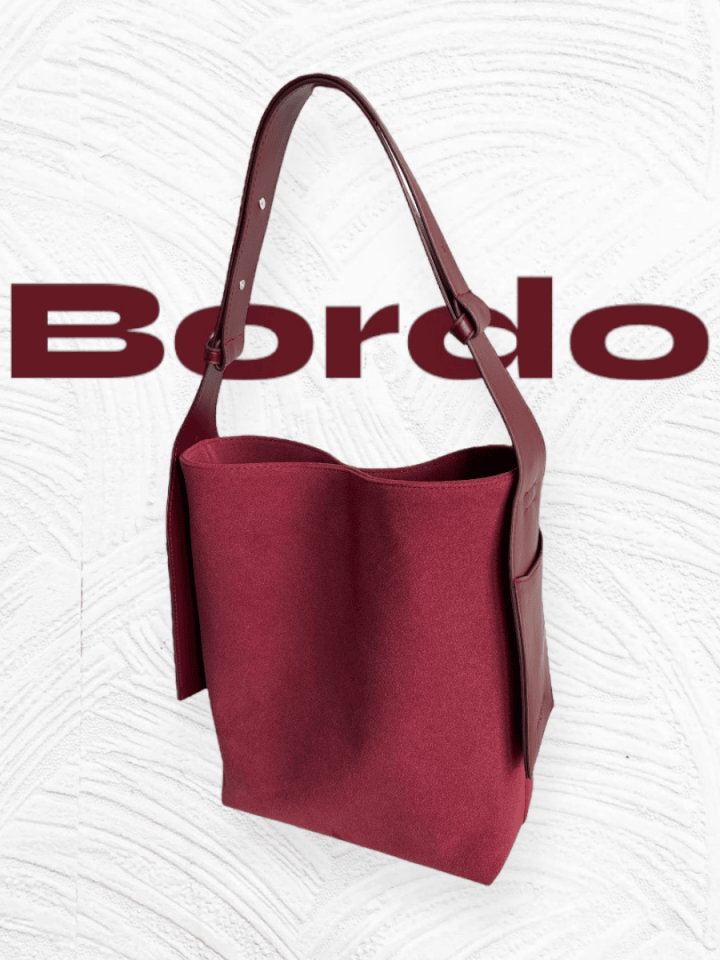 Rubby Bordo Süet Omuz ve Çapraz Çanta
