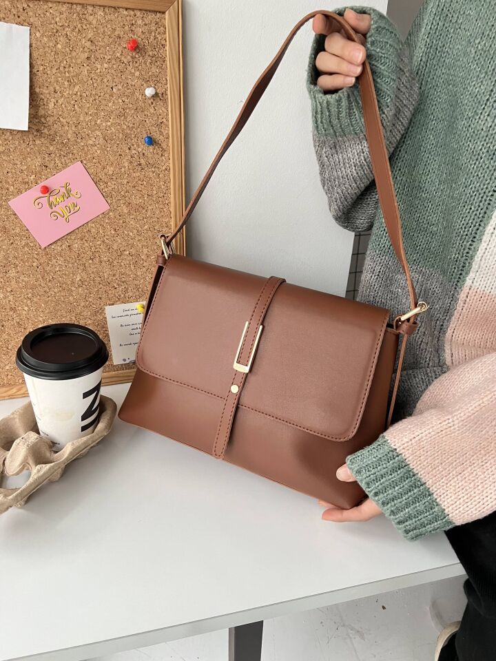 Senna Taba Kemer Detaylı Kapaklı El ve Omuz Çantası