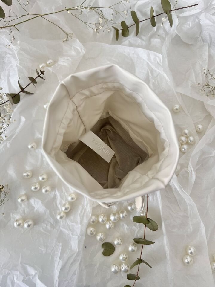 Pearly Krem İnci Askılı Mini Kutu Çanta