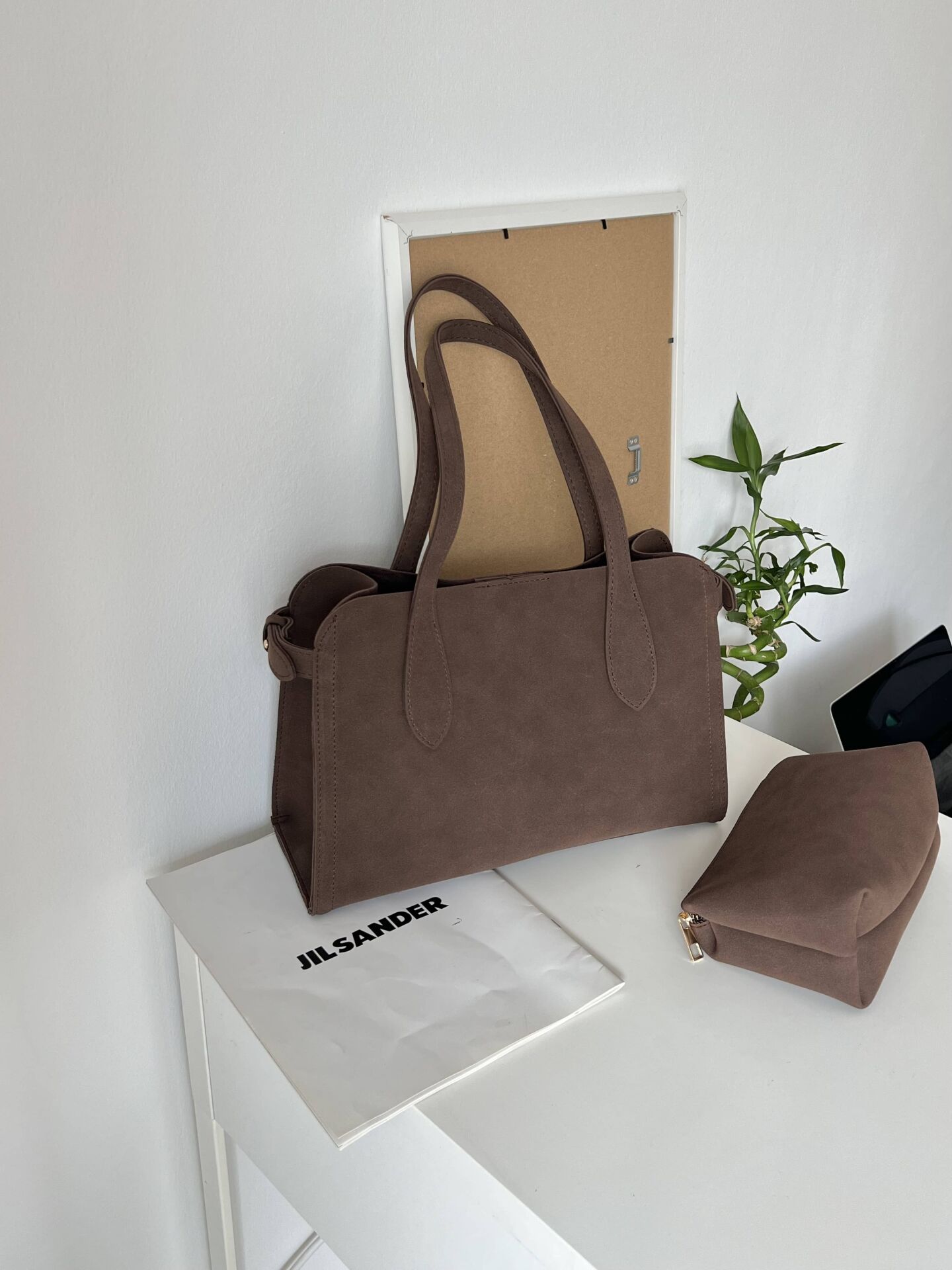 Clara Süet Kahve Yavrulu Geniş Kol Çantası