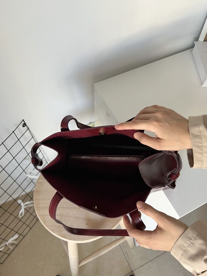 Clara Bordo Yavrulu Geniş Kol Çantası